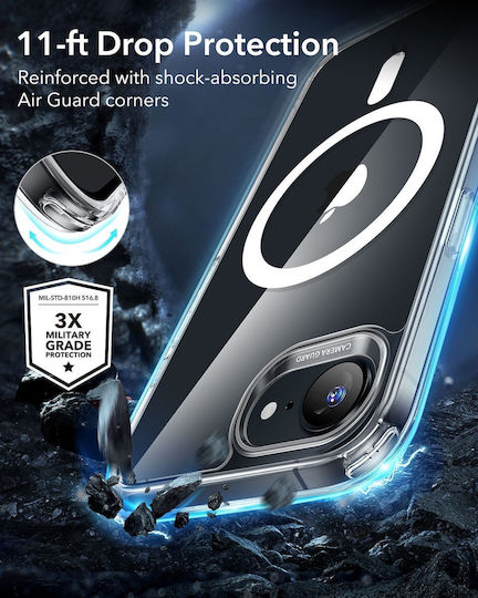 ESR ESR Classic Hybrid Halolock Umschlag Rückseite Silikon 0.7mm Transparent (iPhone 17e / 16e)