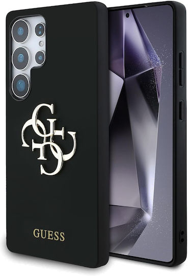 Guess Metal Logo Umschlag Rückseite Silikon Schwarz (Galaxy S25 Ultra,Samsung S25 Ultra)