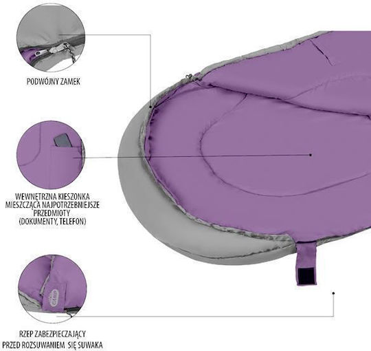Nils Sleeping Bag Μονό Καλοκαιρινό Gray-purple
