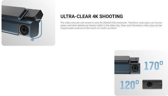 Neoline Pulse Set Camera DVR Auto 4K pentru Parbriz cu Autocolant & Camera de Marsarier