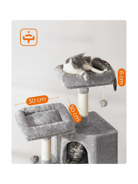 Stâlp pentru zgâriat pisici Scândură Gri 50x35x115cm