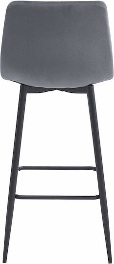 Scaune Bar cu spătar Tapițat cu Catifea Arceto Dark Gray 3buc 46x73x62buc