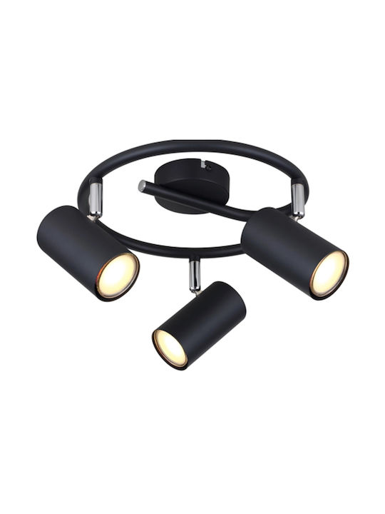 Globo Lighting Triplu Spot în Culoare Negru