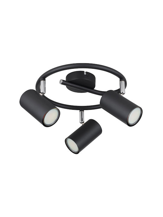 Globo Lighting Triplu Spot în Culoare Negru