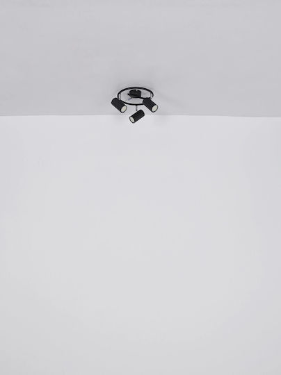 Globo Lighting Dreifach Decken- und Wandleuchte mit GU10 Lampenbirnensockel in Schwarz Farbe