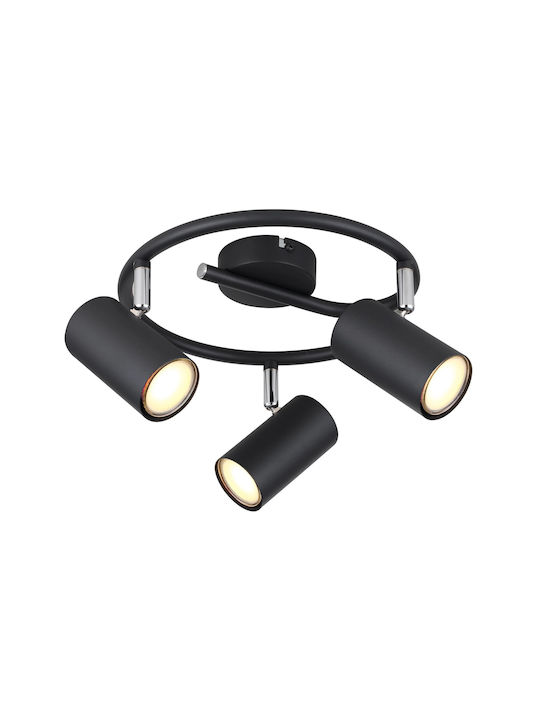 Globo Lighting Triplu Spot în Culoare Negru
