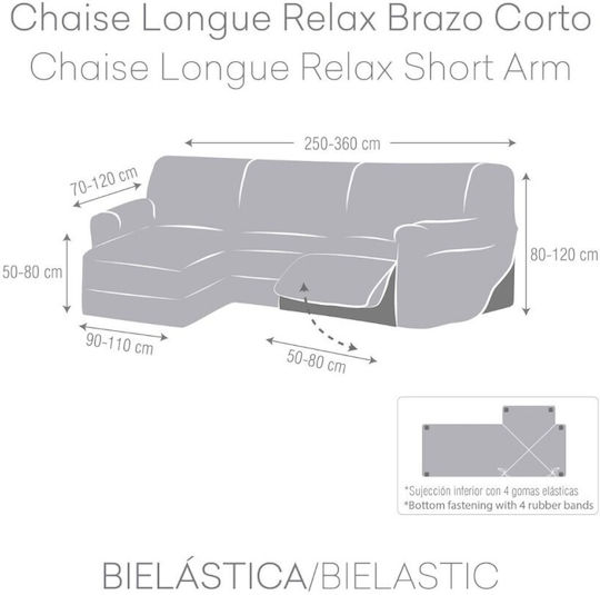 Eysa Roc Ελαστικό Κάλυμμα Γωνιακού Καναπέ C/16 Anthracite 360εκ.