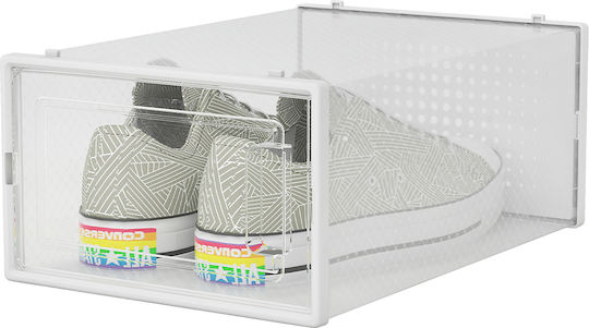 Bakaji Plastic Storage Box with Lid Transparent 33.5x23x14.5cm 12pcs