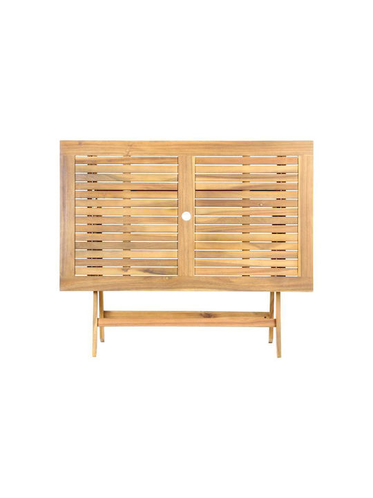 Outdoor Garden Table Made of Acacia Foldable Fl943 Walnut 120x70x74cm