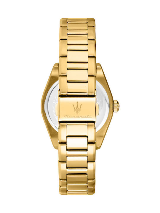 Maserati Men's Watch 35mm Battery with Gold Metal Bracelet