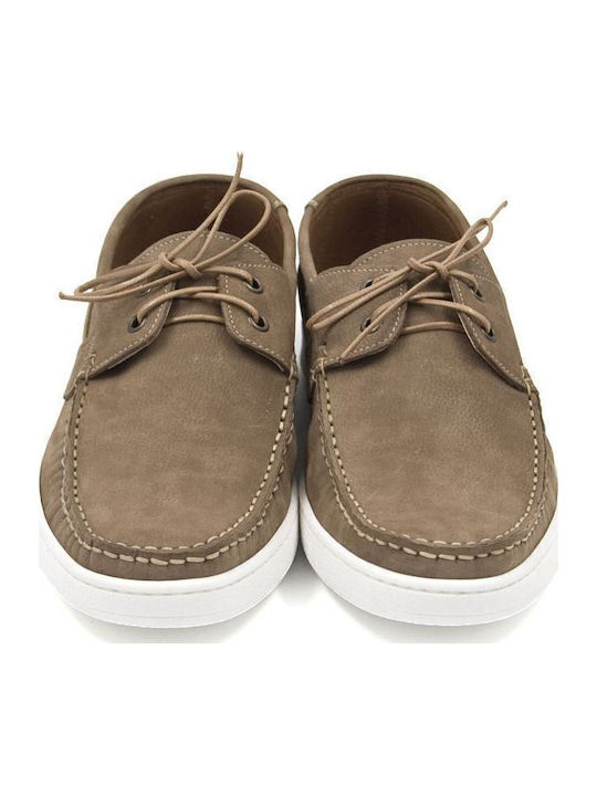 Δερμάτινα Ανδρικά Boat Shoes σε Μπεζ Χρώμα