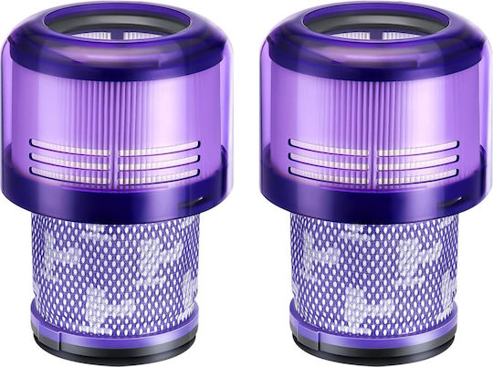 Newevo Vacuum Filter Dyson 2 Pieces Compatible Dyson V11 V15 Sv14 Vacuum Cleaner Washable Purple