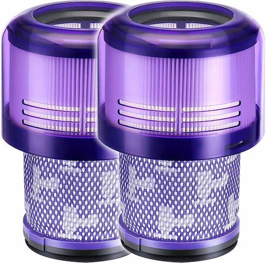 Newevo Vacuum Filter Dyson 2 Pieces Compatible Dyson V11 V15 Sv14 Vacuum Cleaner Washable Purple