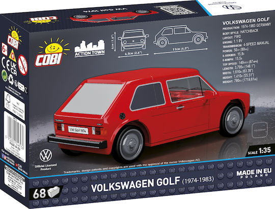 Cobi 24613 Volkswagen Golf Auto 1974-1983 Rot 1:35 68 Teile