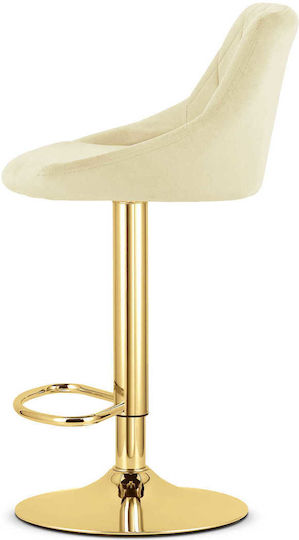 Stool Bar with Backrest Upholstered with Velvet Kast Beige Velvet 2pcs 40x34x49cm