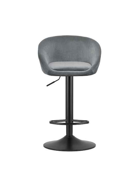 Stool Bar Upholstered with Velvet East Gray Black 2pcs 35x36x49cm