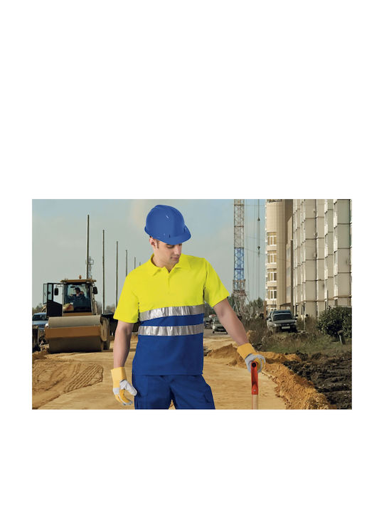 Hi-vis Short Sleeve Polo Shirt Build Valento Povabuiaf Fluo Yellow