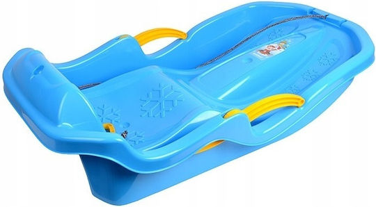Children's Plastic Sled Backrest Brakes Blue Marmat 80 x 43cm