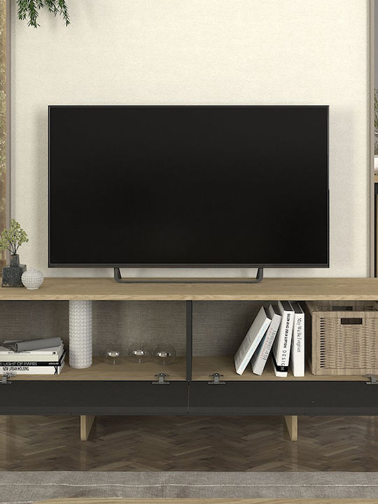 Σύνθετο Σαλονιού Lava Rota Oak - Ανθρακί Μ150xΒ35xΥ51.3εκ.