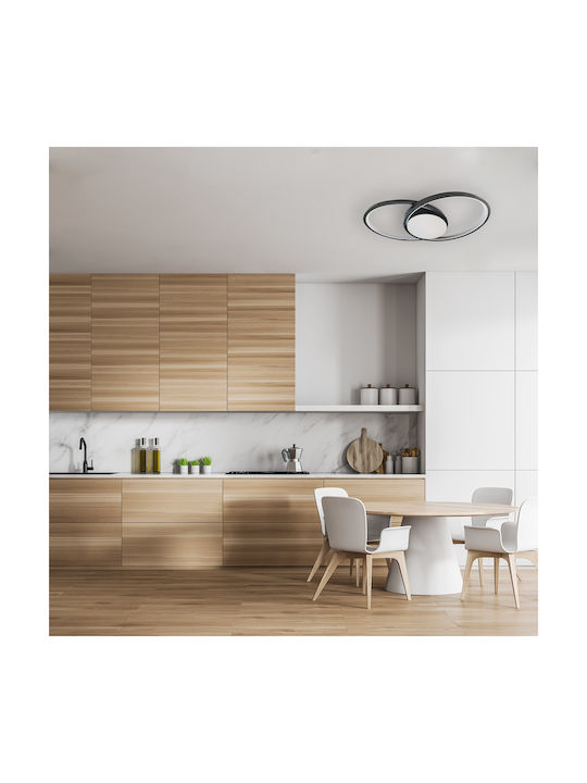 Eko Light Πλαφονιέρα Οροφής Μαύρη με Ενσωματωμένο LED