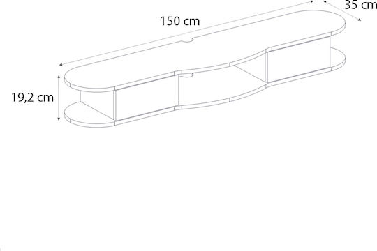 TV-Ständer Perk mit LED-Beleuchtung Anthrazit - Sepet Eiche M150xT35xH19.2cm GP042-0309