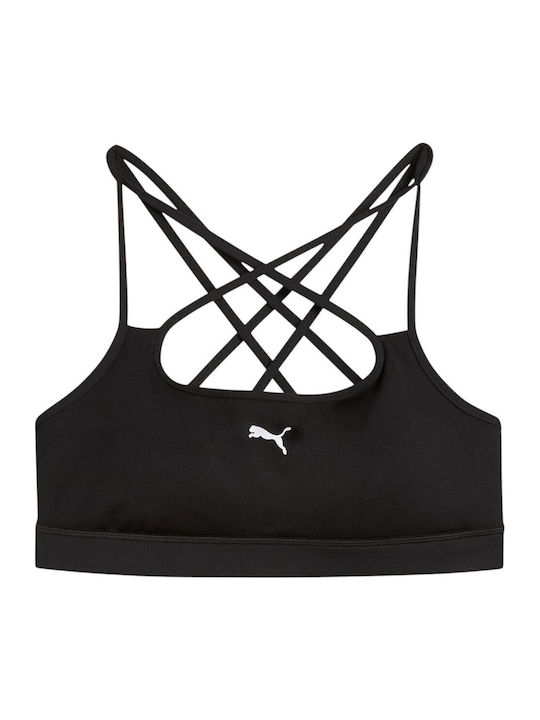 Strappy Women's Sports Bra without Padding Black
