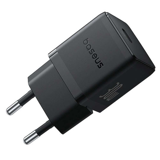 Baseus Charger GaN with USB-C Port and Cable USB-C - USB-C 30W Power Delivery Blacks (Palm)