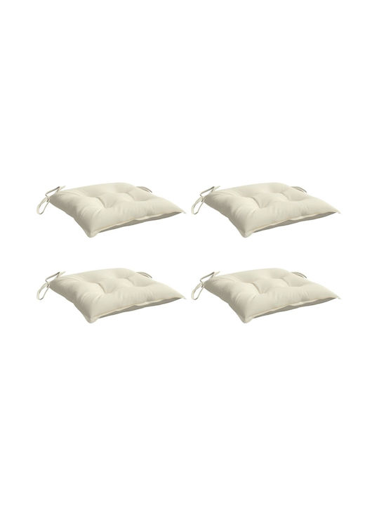 vidaXL Pernă Scaunului De Grădină Waterproof Albă 4 Bucăți 40x40cm
