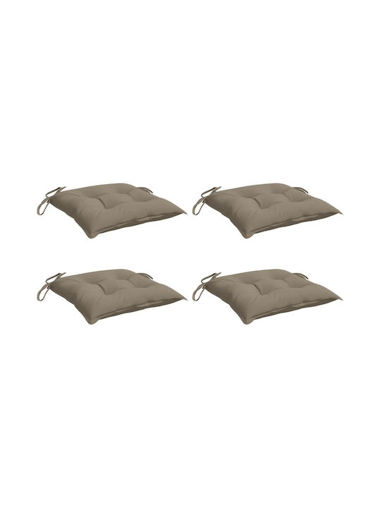 vidaXL Waterproof Garden Chair Cushion Taupe 4 Pieces 40x40cm