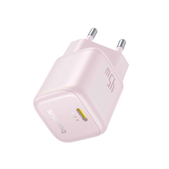 Baseus Charger Without Cable GaN with USB-C Port 45W Power Delivery / Quick Charge 3.0 / SuperCharge Pink (PicoGo)