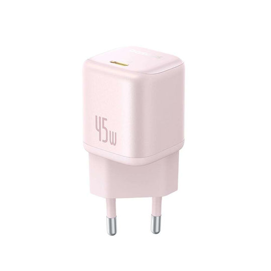 Baseus Charger Without Cable GaN with USB-C Port 45W Power Delivery / Quick Charge 3.0 / SuperCharge Pink (PicoGo)