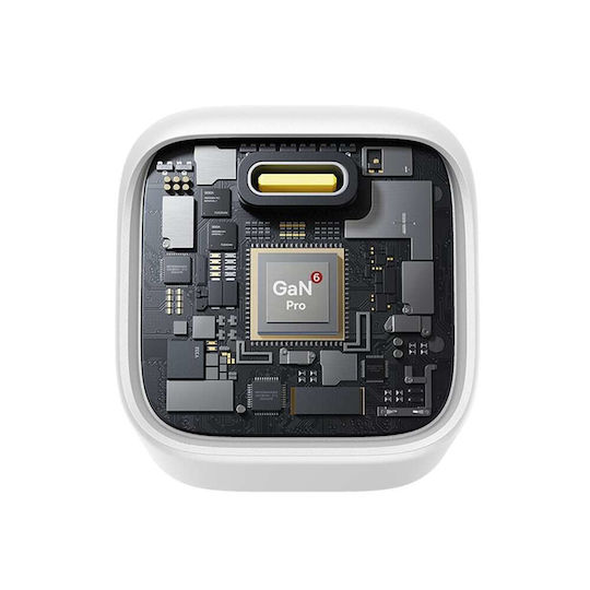 Baseus Φορτιστής Χωρίς Καλώδιο GaN με Θύρα USB-C 45W Power Delivery / Quick Charge 3.0 / SuperCharge Λευκός (PicoGo)