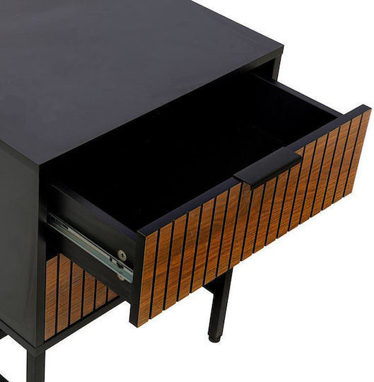 Комод Fl2405 Метален със Стъклената Повърхност Черен 48x40x60см