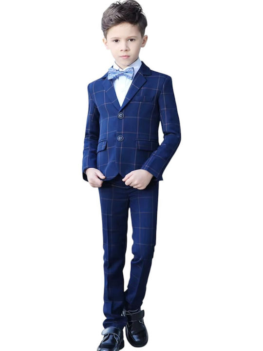TakTakBaby Boys Baptism Suit with Blazer 4pcs Blue