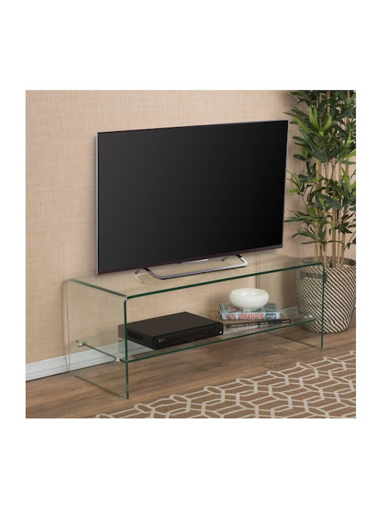 Ορθογώνιο Κεντρικό Τραπεζάκι Crystal Shelf Γυάλινο Γυαλί Μ100xΠ50xΥ43εκ.