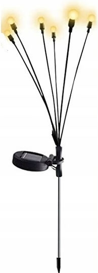Lampă Solară de Grădină 6 Led Bile Decorative 2 Bucăți
