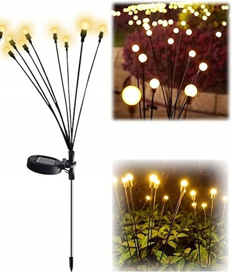 Lampă Solară de Grădină 6 Led Bile Decorative 2 Bucăți