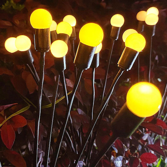 Lampă Solară de Grădină 6 Led Bile Decorative 2 Bucăți