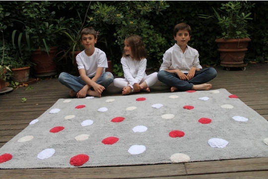 Lorena Canals Dots Χειροποίητο Παιδικό Χαλί Γκρι 120x160cm