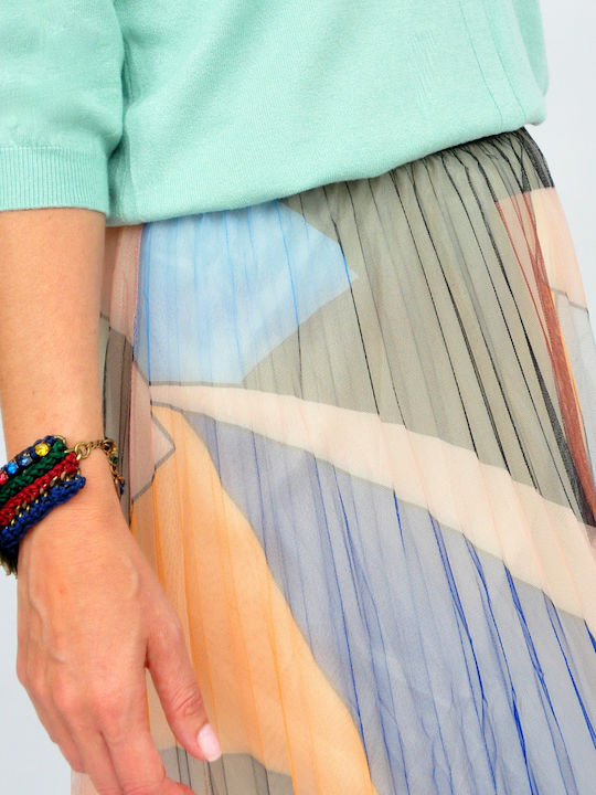 High-waisted Midi Skirt colorful