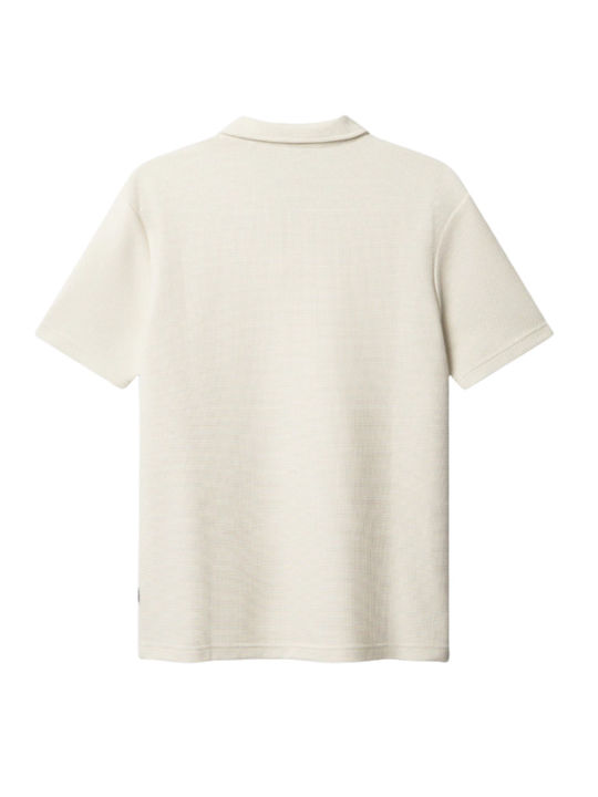 Polo Herrenbluse Kurzarm Bone Weiß