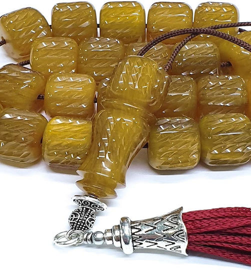Roloi Komboloi Graven Mastic Worry Beads Yellow 36cm