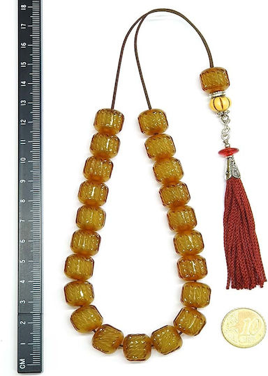 Roloi Komboloi Graven Mastic Worry Beads Yellow 35cm