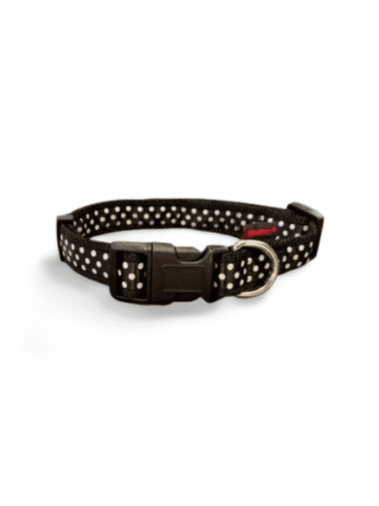 Pet Interest Dots Line Κολάρο Σκύλου σε Μαύρο χρώμα XSmall 15mm x 19 - 33cm