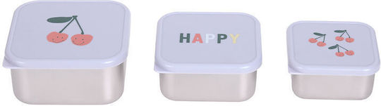 Laessig Happy Fruits Пластмасов Детски Комплект За Хранене Сребрист