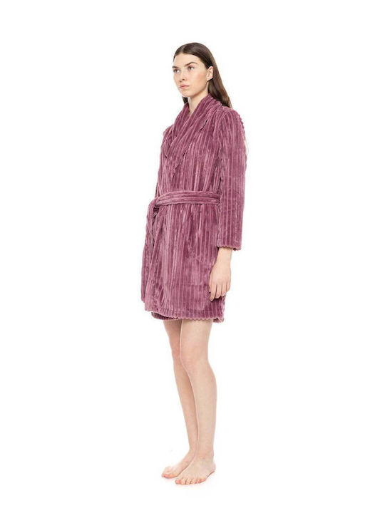 Pink Label Winter Women's Fleece Robe Dusty-Pink