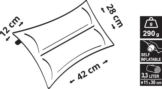Cattara Twin Self-inflating Camping Pillow Blue 42x28cm