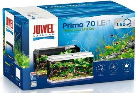 Juwel Primo Аквариум За Риби Капацитет 70л С Осветление Нагревател Циркулационна Помпа Филтър 61x31x160см Бял