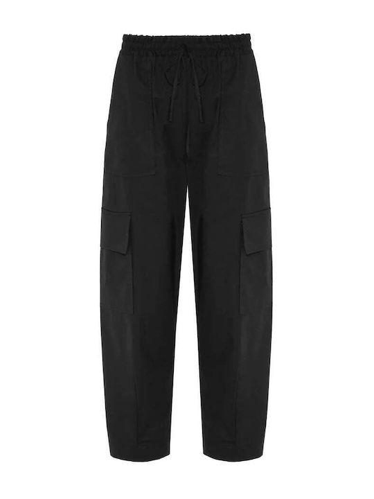 Damen Stoff Hose Schwarz