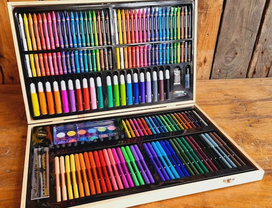 Painting Set in Case Painting Set with Wooden Case 47.8x27.5x4.5cm 179cm 47.8x27.5cm 179pcs